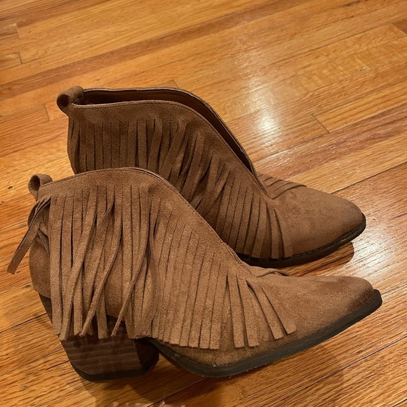Coconuts by Matisse Fringe Suede Ankle Boots - Brown - Picture 5 of 6